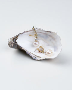 Golden Duo Pearl Drop Earrings