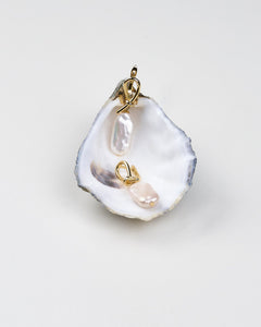 Gold Knot Baroque Pearl Drop Earrings