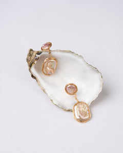 Rose Cascade Baroque Pearl Earrings