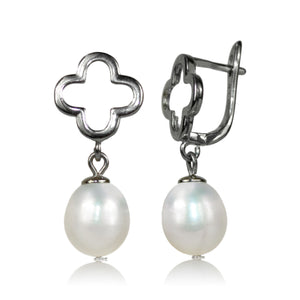Quatrefoil Freshwater Pearl Earrings