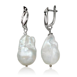 Radiant Leaf Baroque Pearl Earrings