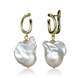 Eclipse Glow Baroque Pearl Earrings